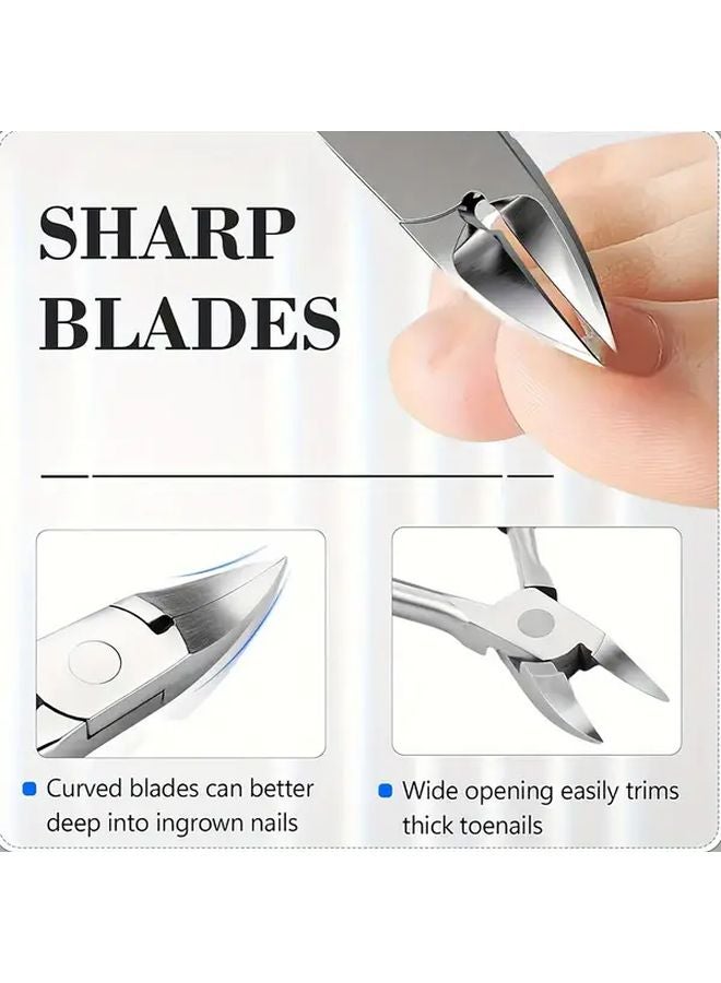 5 Piece Set Professional Stainless Steel Nail Clippers For Thick Hard Toenails And Fingernails - Image 4